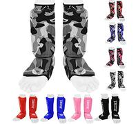 BE SMART INTERNATIONAL LTD Kids Kick Boxing Shin Protectors/Guard Foot Pads Junior Shin Instep Children (Grey Camo, XXXS (3 to 8 Years))