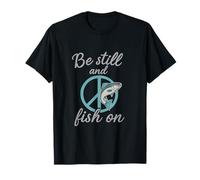 Be Still and Fish On Peace Sign Fishing Gear T-Shirt