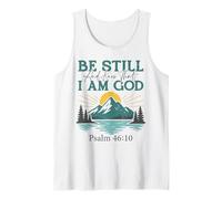 Be Still and Know - Psalm 46:10 Retro Mountain Christian Tank Top