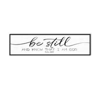 Be Still And Know That I Am God Christian Wall Decor Sign Scripture Wall Art Framed Bible Verse Religious Home Decor for Living Room Bedroom 40"×12"