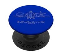 Be Still and Know that I am God Ocean Bible Scripture Beach PopSockets Adhesive PopGrip