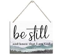 Be Still and Know That I Am God - Psalm 46:10 Rustic Farmhouse Wooden Scripture Art Plaque Sign for Christian Home and Office Decor