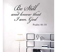 Be Still and Know That I Am God Psalm 46:10 Vinyl Wall Art Religious Sticker Home Decor Quote Bible Scripture Wall Decals Ga41 40X60Cm
