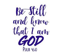 be Still and Know That i am god Wall Decals PVC 40x51.3cm Multiple Size Options DarkBlue