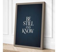 Be Still and Know Typography Canvas Wall Art Print 30x20 Inch (76 x 51 cm)