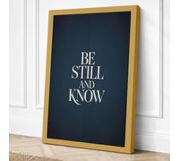 Be Still and Know Typography Canvas Wall Art Print 30x20 Inch (76 x 51 cm)