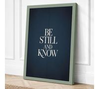 Be Still and Know Typography Canvas Wall Art Print 30x20 Inch (76 x 51 cm)