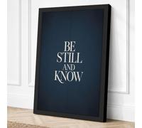 Be Still and Know Typography Canvas Wall Art Print 30x20 Inch (76 x 51 cm)