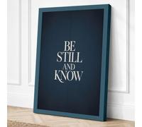 Be Still and Know Typography Canvas Wall Art Print 30x20 Inch (76 x 51 cm)