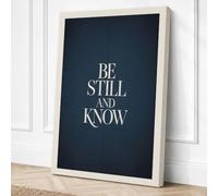 Be Still and Know Typography Canvas Wall Art Print 30x20 Inch (76 x 51 cm)