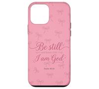 Be Still Bible Verse Christian Pink Coquette Bow Pattern Case for iPhone 12 mini