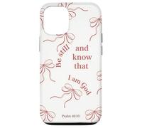 Be Still Christian Bible Verse Coquette Pink Bows Pattern Case for iPhone 12/12 Pro