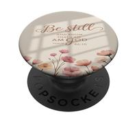 Be Still Christian Bible Verse Floral Scripture Quotes PopSockets Adhesive PopGrip