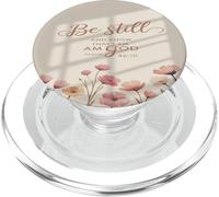 Be Still Christian Bible Verse Floral Scripture Quotes PopSockets PopGrip for MagSafe