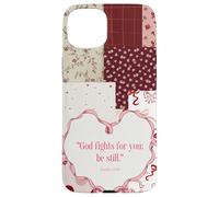 Be Still Coquette Christian Bible Verse Holiday Pink Bow Case for iPhone 15 Plus
