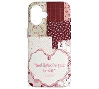 Be Still Coquette Christian Bible Verse Holiday Pink Bow Case for iPhone 16