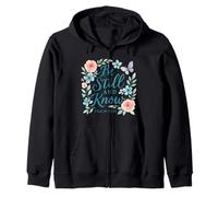 Be Still & Know Butterfly & Florals - Psalm 46:10 Zip Hoodie