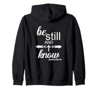 Be Still & Know Cool Christian Life Bible Verse With Cross Zip Hoodie