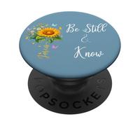 Be Still Know That I Am God Quotes Butterfly Christian Jesus PopSockets Adhesive PopGrip