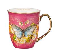 Be Still Pink Butterfly Ceramic Coffee Mug