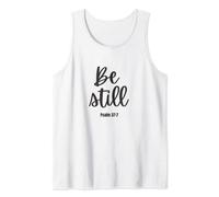 Be Still Psalm 37:7 Bible Verse Calligraphy Novelty Design Tank Top