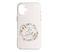 Be Still Psalm 46:10 Pink Floral Watercolor Wreath Aesthetic Case for iPhone 16 Plus
