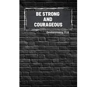 Be Strong And Courageous Black Brick Design Softcover Journal Notebook With Bible Verses