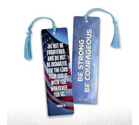 Be Strong and Courageous Bookmark 12 Pack, Patriotic Encouragement Bookmark, Faith and Strength Keepsake, 7.25" x 2"