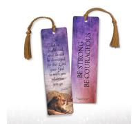 Be Strong and Courageous Bookmark 12 Pack with Tassels, Christian Bible Bookmark, Joshua 1:9 Scripture, Bible Study Supplies, 7.25" x 2"