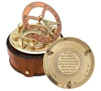 Be Strong and Courageous Brass Compass - Baptism, Communion & Confirmation Gift for Teenage Boys, Religious Gifts for Men, Christian, Catholic, Graduation, Sentimental & Inspirational Present