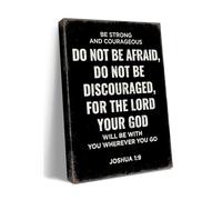 Be Strong and Courageous Joshua 1:9 Bible Verse Canvas Wall Art - Christian Scripture Inspirational Wall Decor for Prayer Room, Faith-Based Home Decor, Religious Gift for Women,christians,pastor