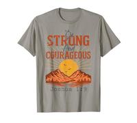 Be Strong and Courageous - Joshua 1:9 Retro Mountain T-Shirt