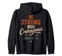 Be Strong And Courageous Joshua 1 9 - Vintage Christian Zip Hoodie