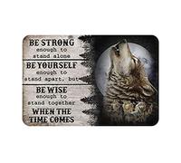 Be Strong Be Yourself Be Wise Wolf Moon Durable Doormat Outdoor Indoor Non-Slip Doormat For Entryway Patio Garage Garden Kitchen Floor Mat For Yard,High Traffic Area Porch Gifts Mats 16X24Inch