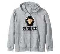 Be Strong & Courageous - FEARLESS - Mighty Lion Zip Hoodie