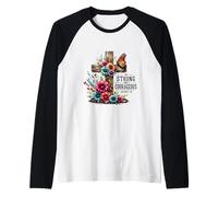 Be Strong Courageous Joshua 1:9 Cross Floral Butterfly Raglan Baseball Tee