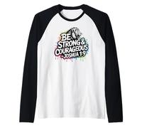 Be Strong & Courageous - Mighty Lion Raglan Baseball Tee