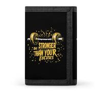 Be Stronger Than Your Excuses Cloth Wallet Card with Holder Trifold Pocket Slim Wallets