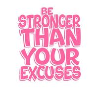 be Stronger Than Your Excuses Wall Stickers Paster Paper 49.2x57.6cm Multi Color Selection Pink