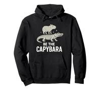 Be The Capybara Calm Funny Capy Riding Gator Chill Vibes Pullover Hoodie