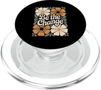 Be The Change Flower Boho Vintage Motivational Inspiring PopSockets PopGrip for MagSafe