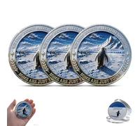 Be the Damn Penguin Coin, Double-Sided Inspirational Penguin Challenge Coins, Funny Emotional Support Token, Positive Pocket Token for Friends, Graduates & Dreamers (3pcs)