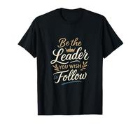 Be the Leader You Wish to Follow Gold Navy Graphic T-Shirt