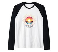 Be The Light Mathew 5:14 Sunset Sunrise Christian Faith Raglan Baseball Tee