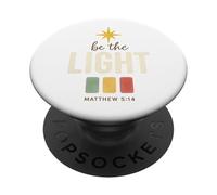 Be The Light, Matthew 5:14 Retro Star Christian PopSockets Adhesive PopGrip