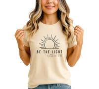 Be The Light Matthew 5 14 Womens T-Shirt Scripture Bible Verse Christian Faith Clothing Gift for Her