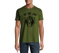 Be The Lion Crew Neck Cotton Men's T-Shirt Hunter Green X-Large