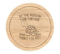 Be The Person Your Tortoise Thinks You are Wooden Chopping Cheese Board Round 25cm