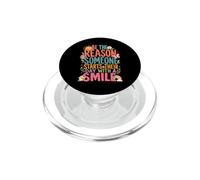 Be The Reason Someone Smiles Cute Positivity Quote PopSockets PopGrip for MagSafe
