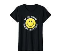 Be the Reason Someone Smiles Today Motivation Happy Face Value Graphic T-Shirt, Women, Black, M